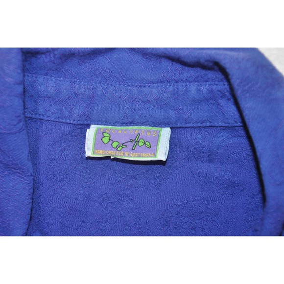 Eucalyptus Shirt Mens Medium Blue Paisley Button Up Long Sleeve Guatemala Boho - Picture 4 of 11